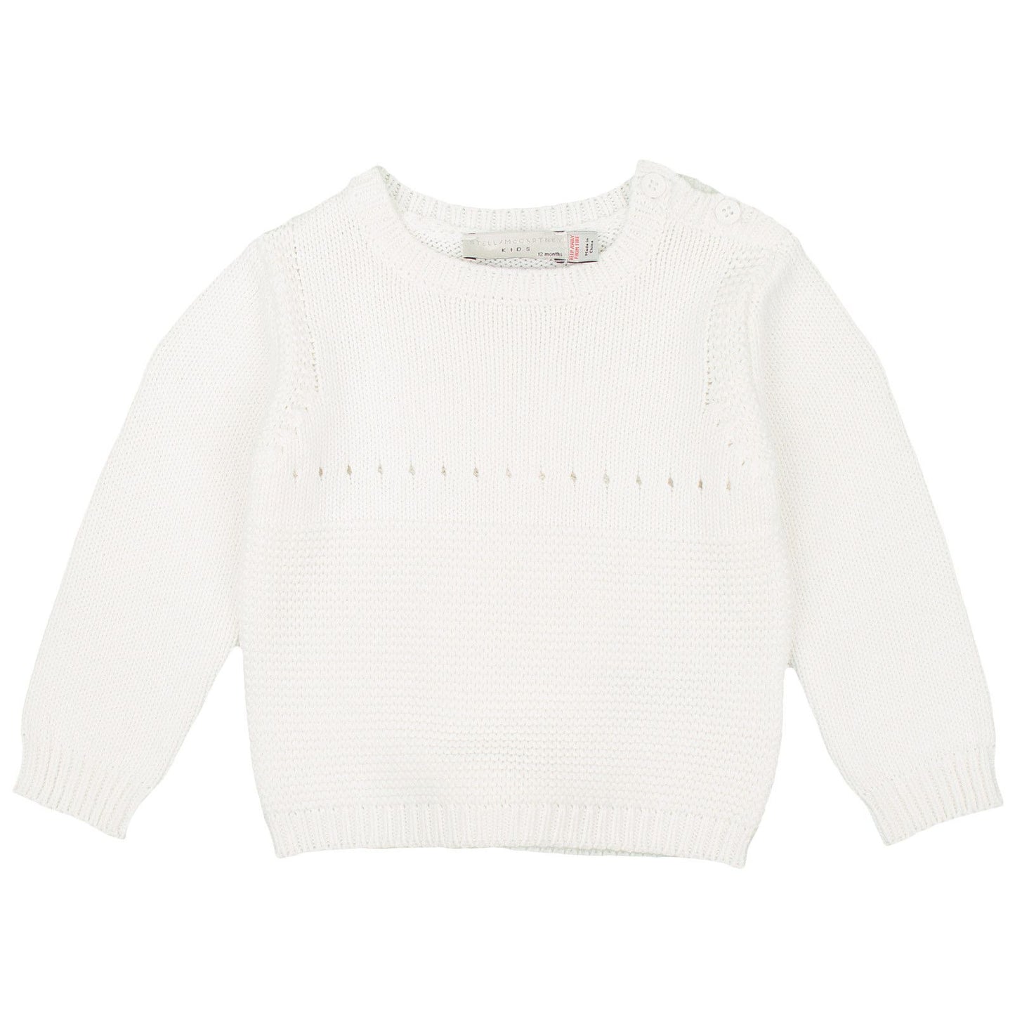 Thumper Baby Ivory Cotton Cashmere Knitted Sweater With Yellow Bunny Print