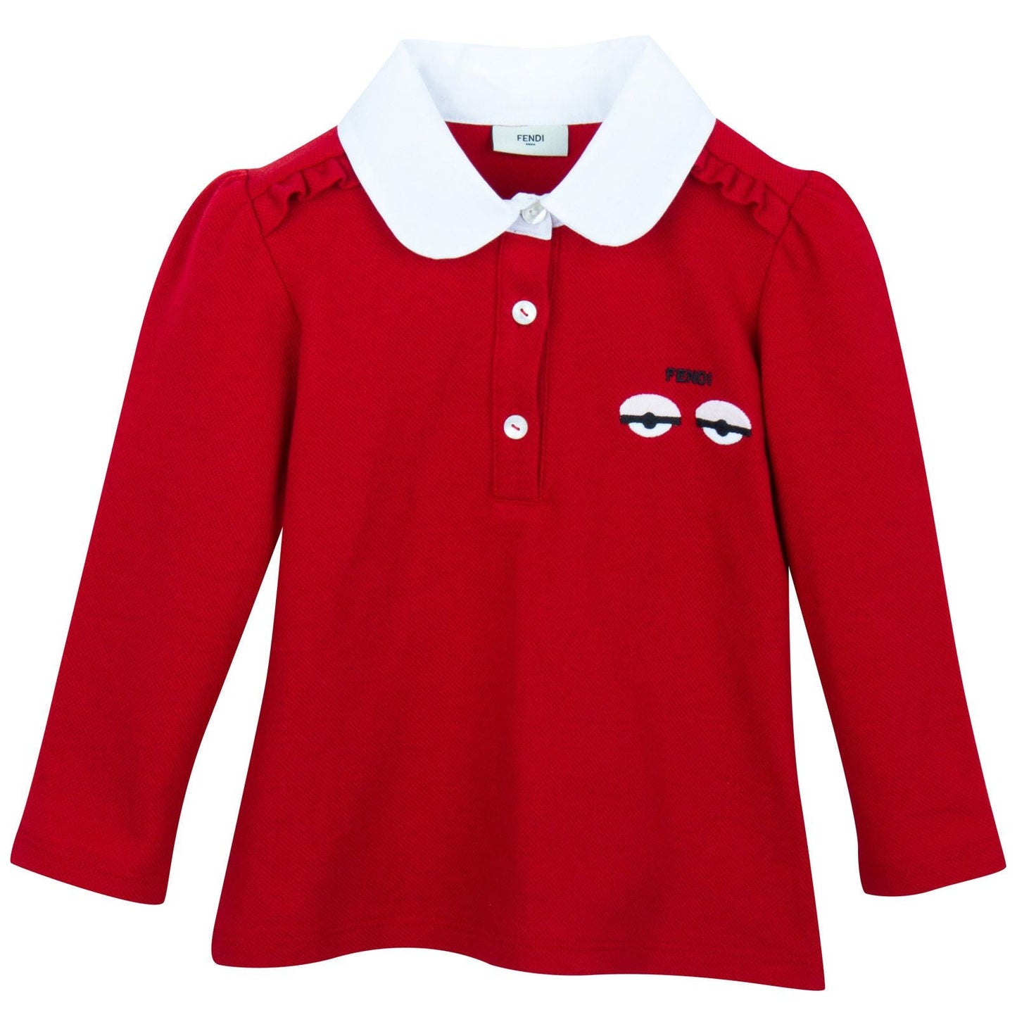Baby Girls Red Monster Long Sleeve Polo Shirt
