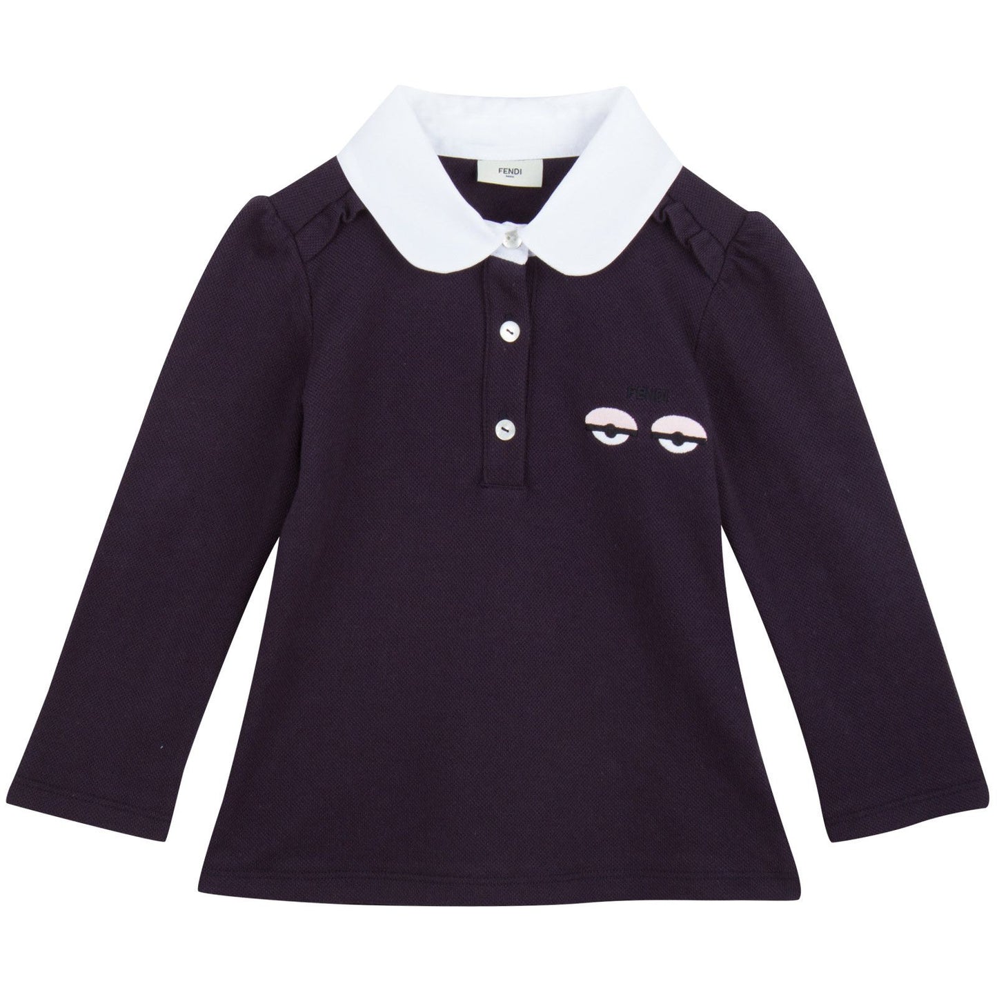Baby Girls Blue Monster Long Sleeve Polo Shirt