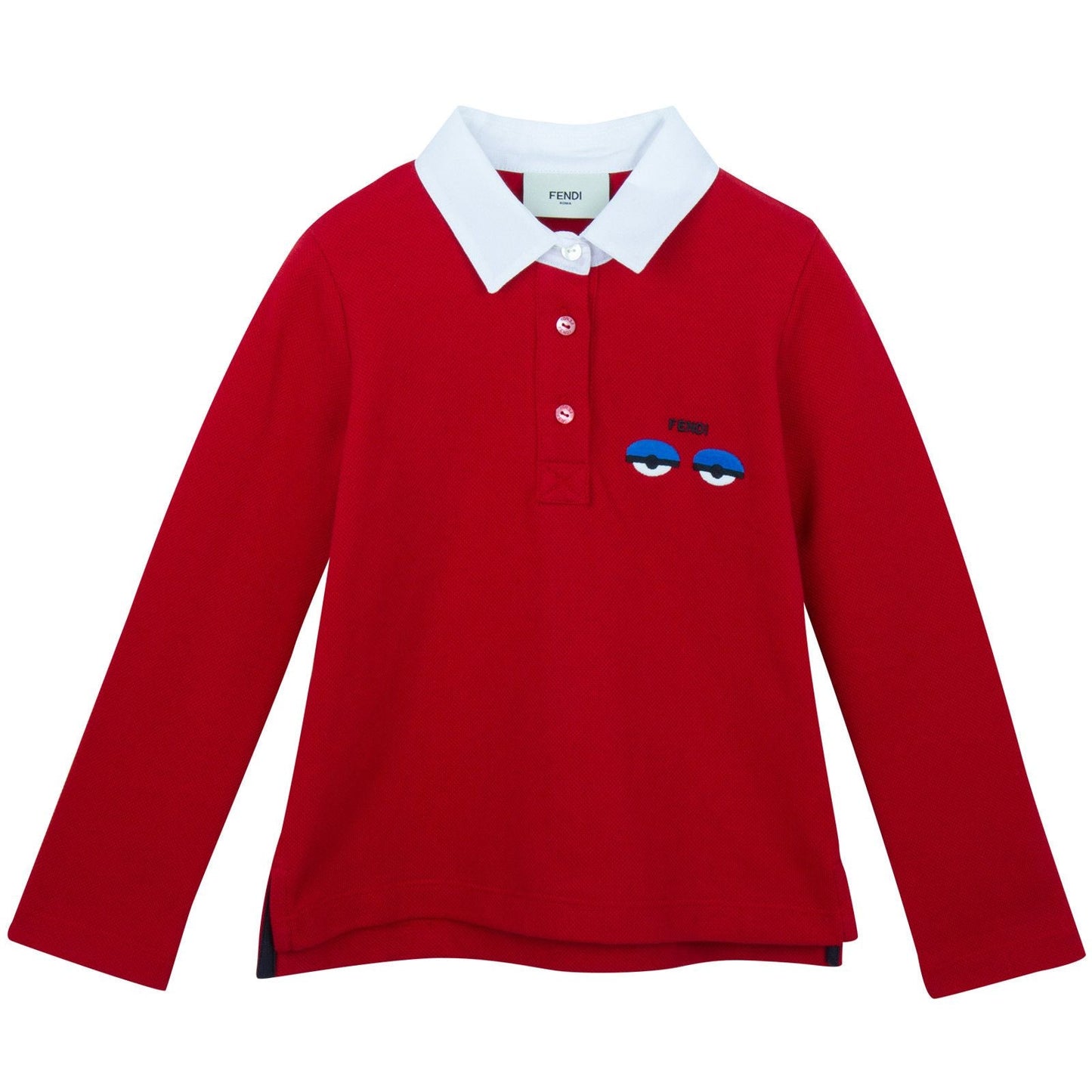 Girls Red Monster Long Sleeve Contton Polo Shirt