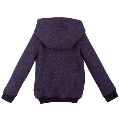 Baby Boys Navy Blue Embroidered Animal Hooded Zip-up Tops