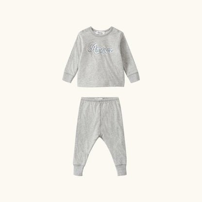 Baby Boys & Girls Light Grey Cotton Babysuit