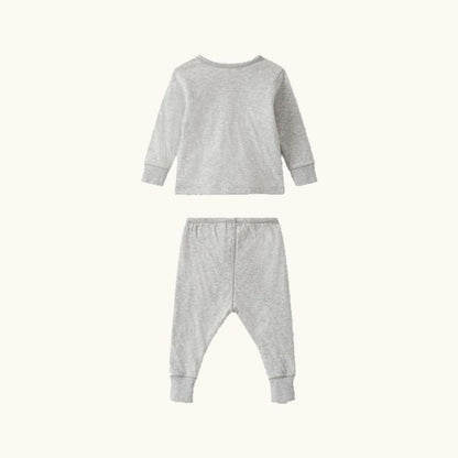 Baby Boys & Girls Light Grey Cotton Babysuit