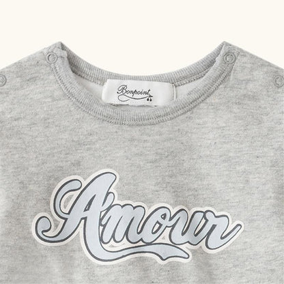 Baby Boys & Girls Light Grey Cotton Babysuit