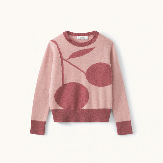 Girls Pink Cherry Cashmere Jumper