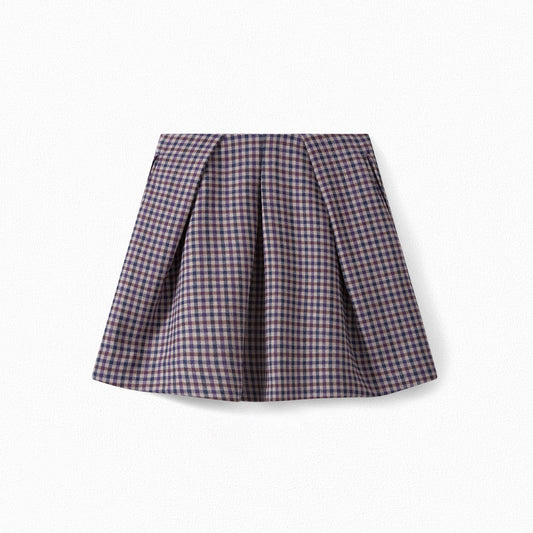 Girls Prune Check Skirt