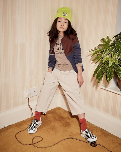 儿童蓝色棉拉链上衣