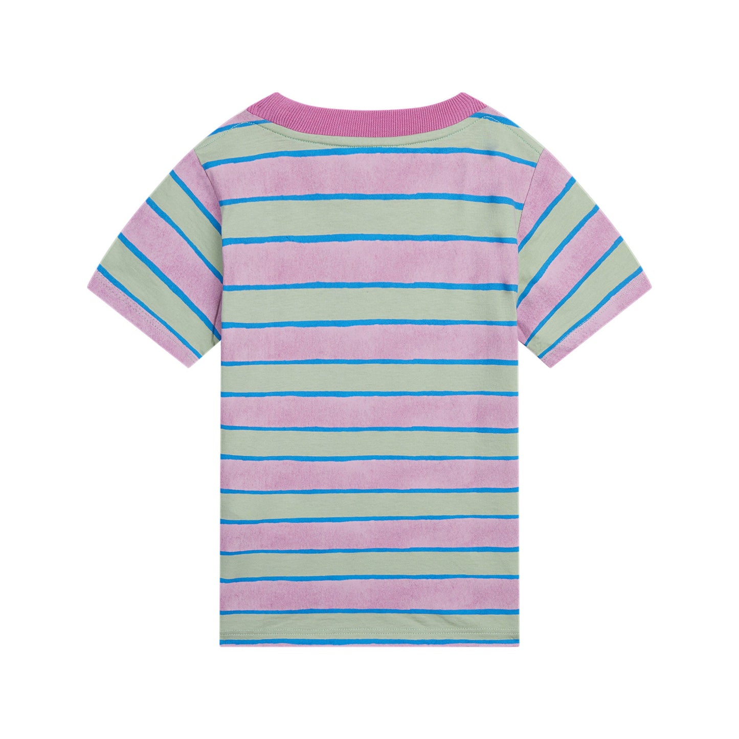 儿童绿色条纹棉T恤