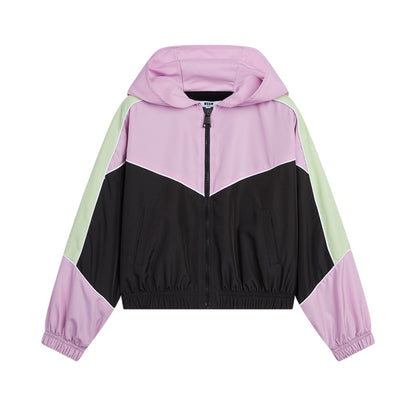 女童紫色拉链夹克