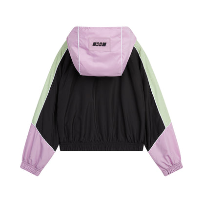 女童紫色拉链夹克