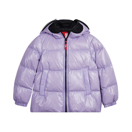 女童淡紫色羽绒服