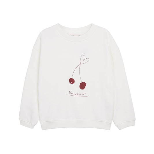 女童白色Logo棉卫衣