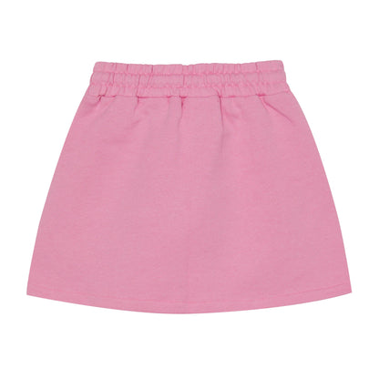 女童粉色Logo棉短裙