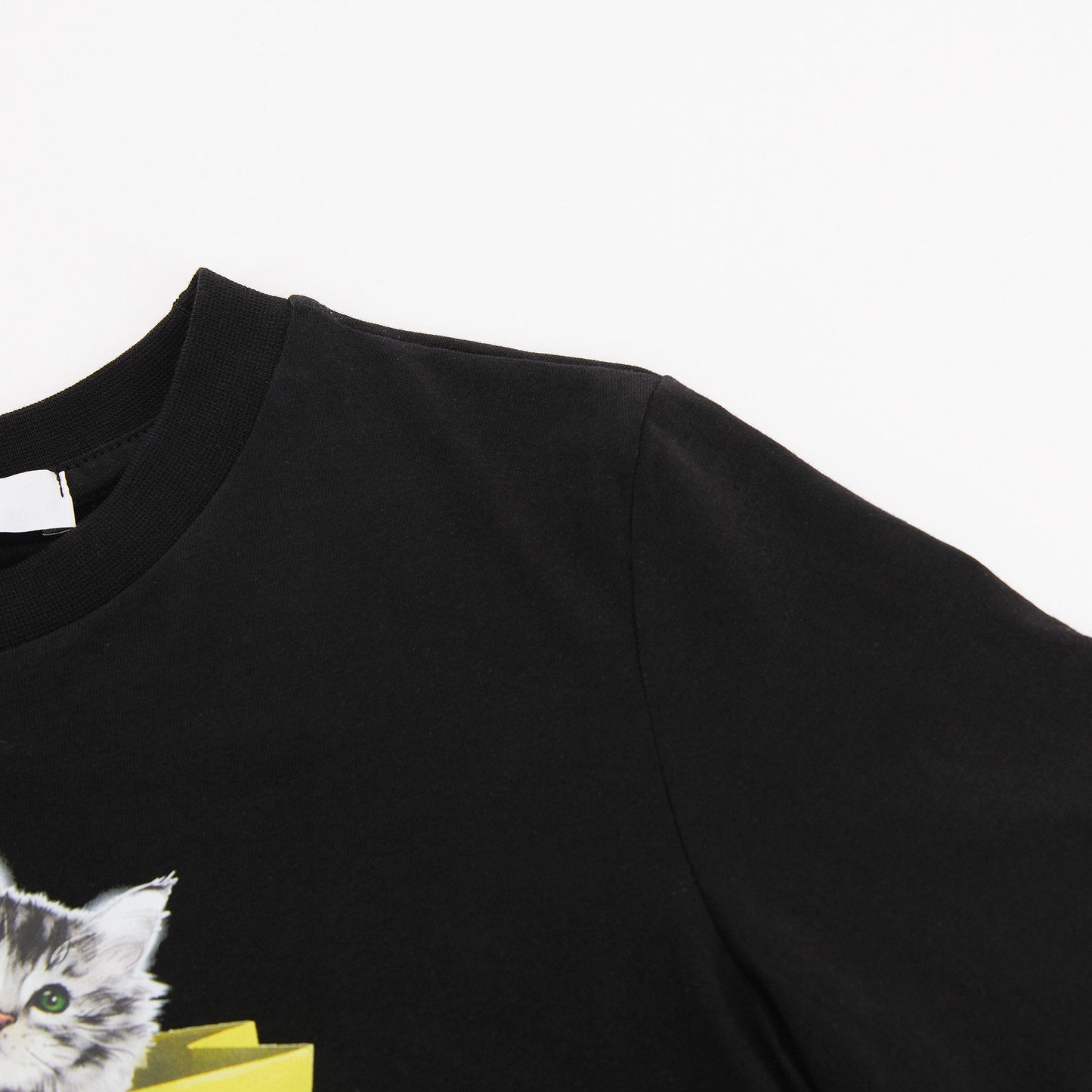 女童黑色印花棉T恤