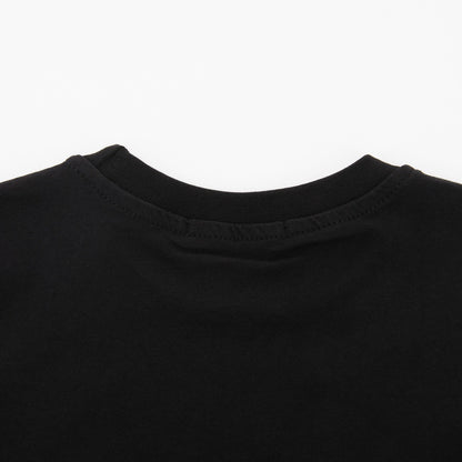 女童黑色印花棉T恤