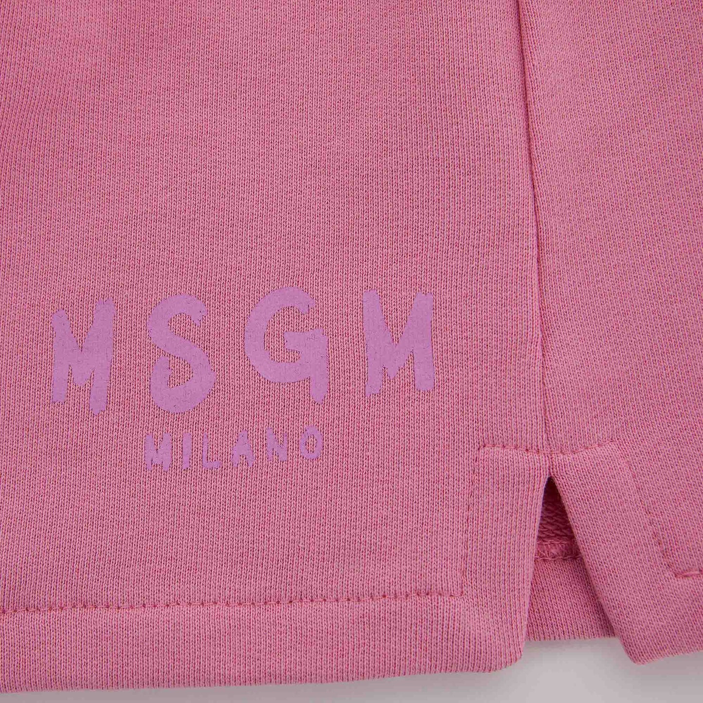 女童粉色Logo棉短裙