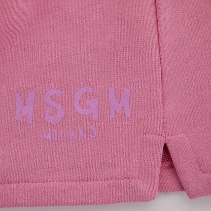 女童粉色Logo棉短裙