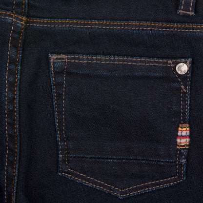 Boys Navy Blue Slim Fit Jeans With A Leather Logo Patch