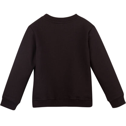Boys Black Monster Embroidered Sweatshirt