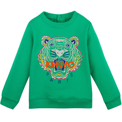 Baby Green Tiger Embroidered Sweatshirt
