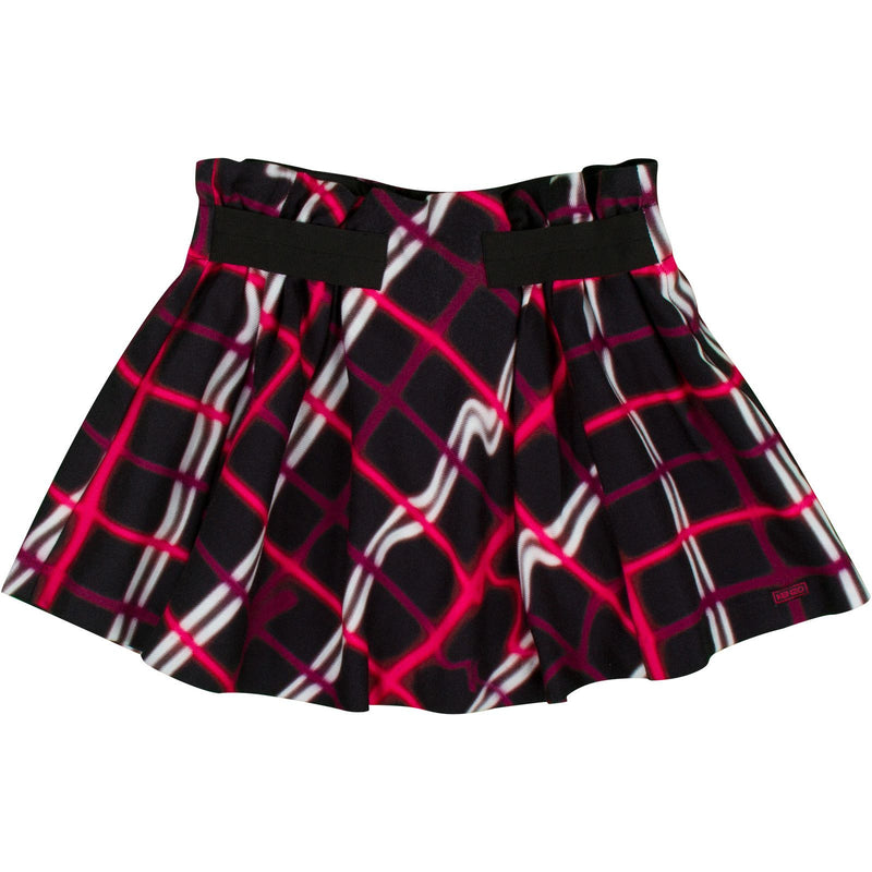 Girls Black Skirt With Red&White Check Printed