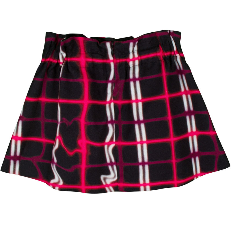 Girls Black Skirt With Red&White Check Printed