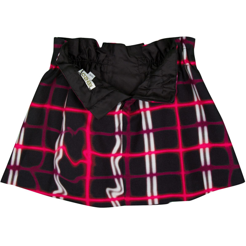 Girls Black Skirt With Red&White Check Printed