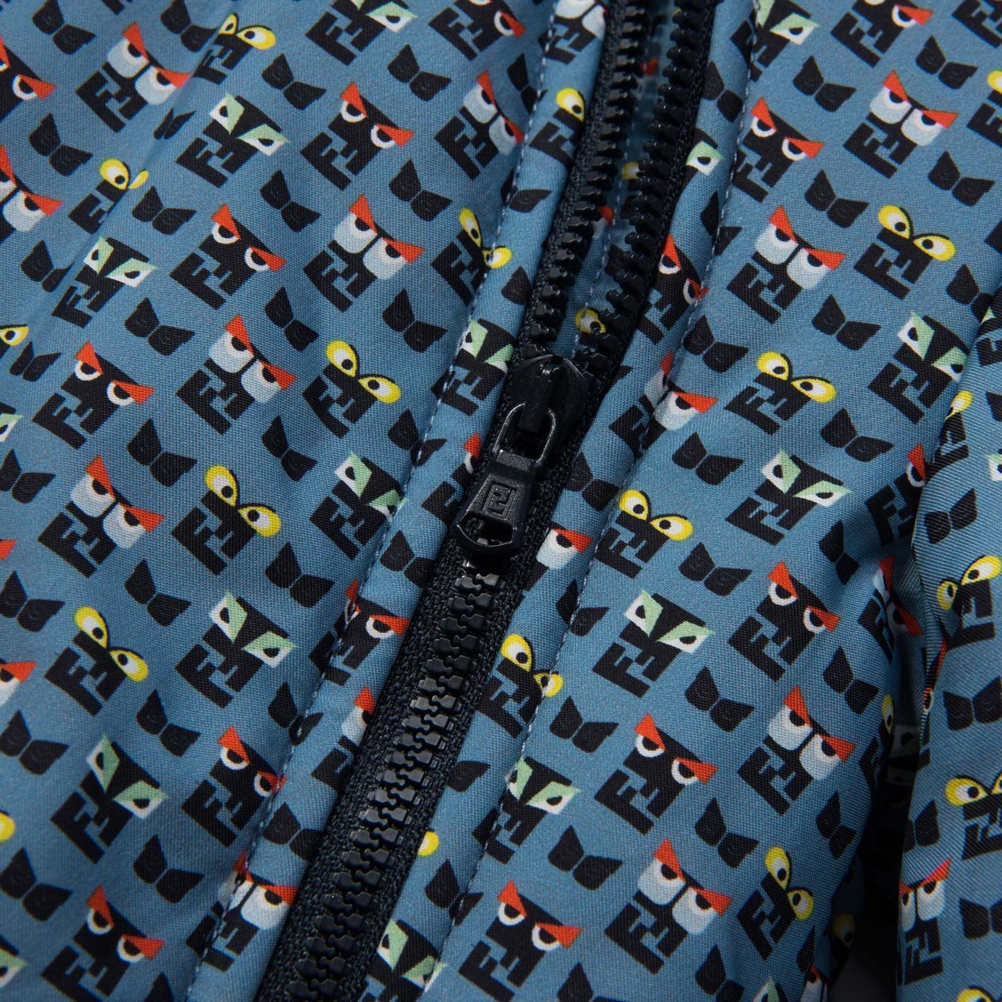 Baby Blue&Mulitcolors 'FF Monster' Printed Jacket