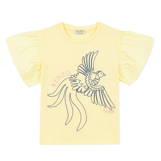 女童黄色印花T恤
