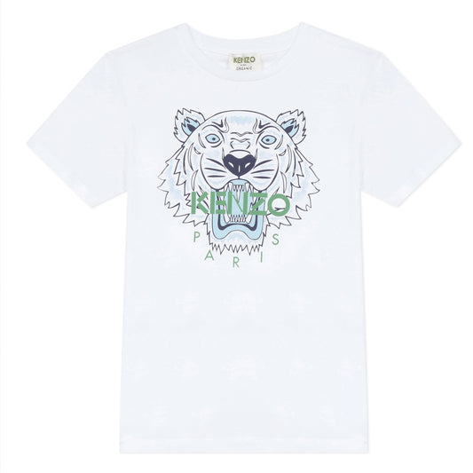 Boys Optic White Cotton T-Shirt