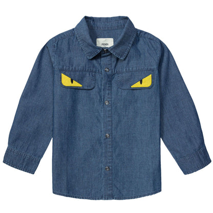 Baby Boys Blue Monster Long Sleeve Shirt
