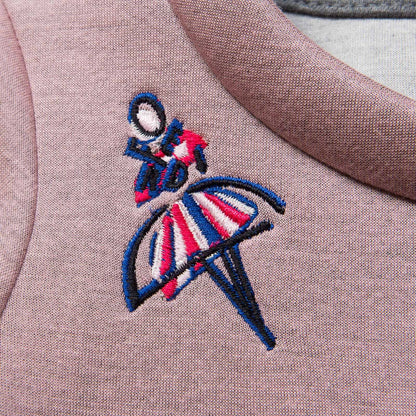 Girls Pink Neoprene Sweatshirt With Appliquéd Logos