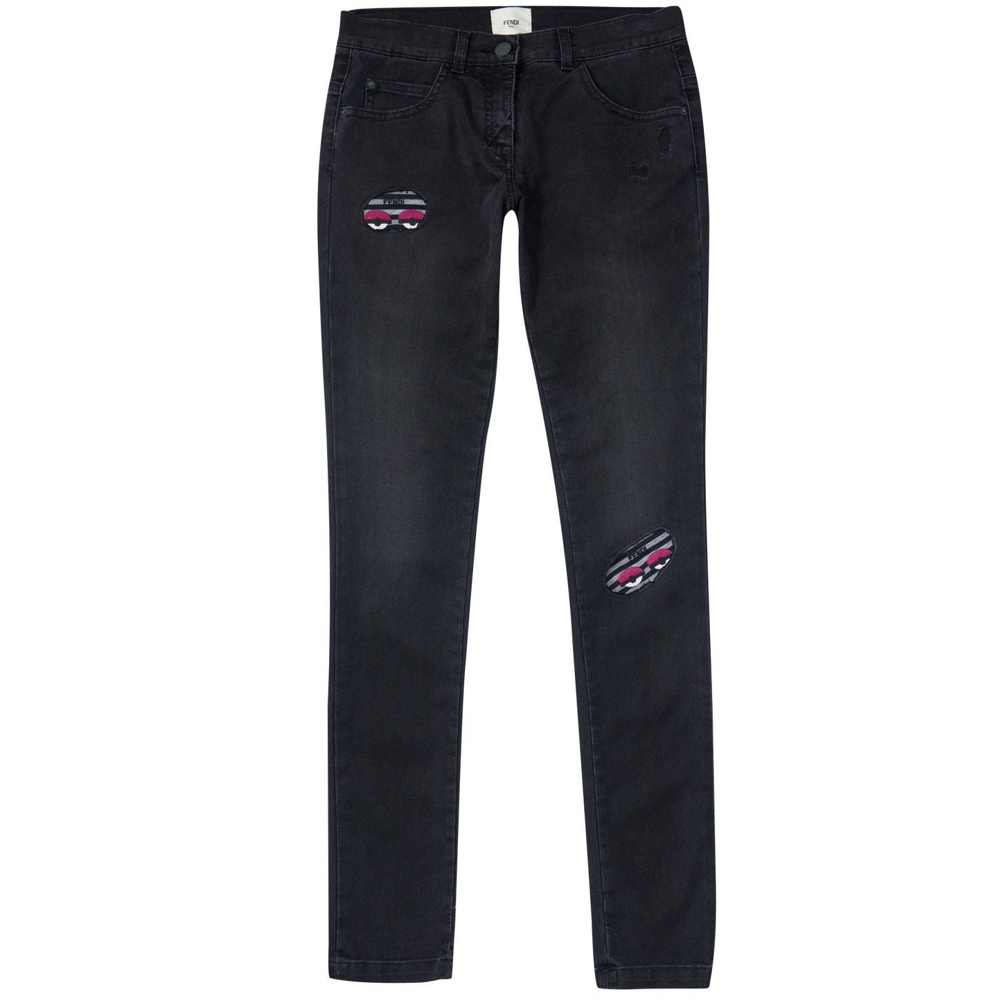 Girls Black Monster Slim Fit Jeans