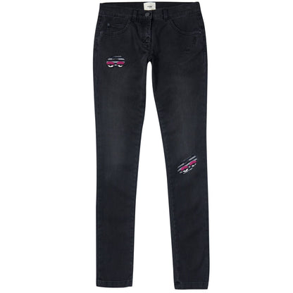 Girls Black Monster Slim Fit Jeans