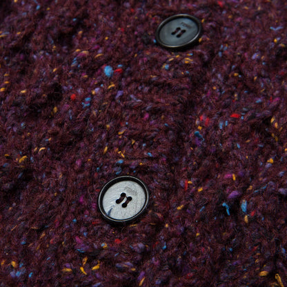 Girls Dark Red V-neck knitted Cardigan