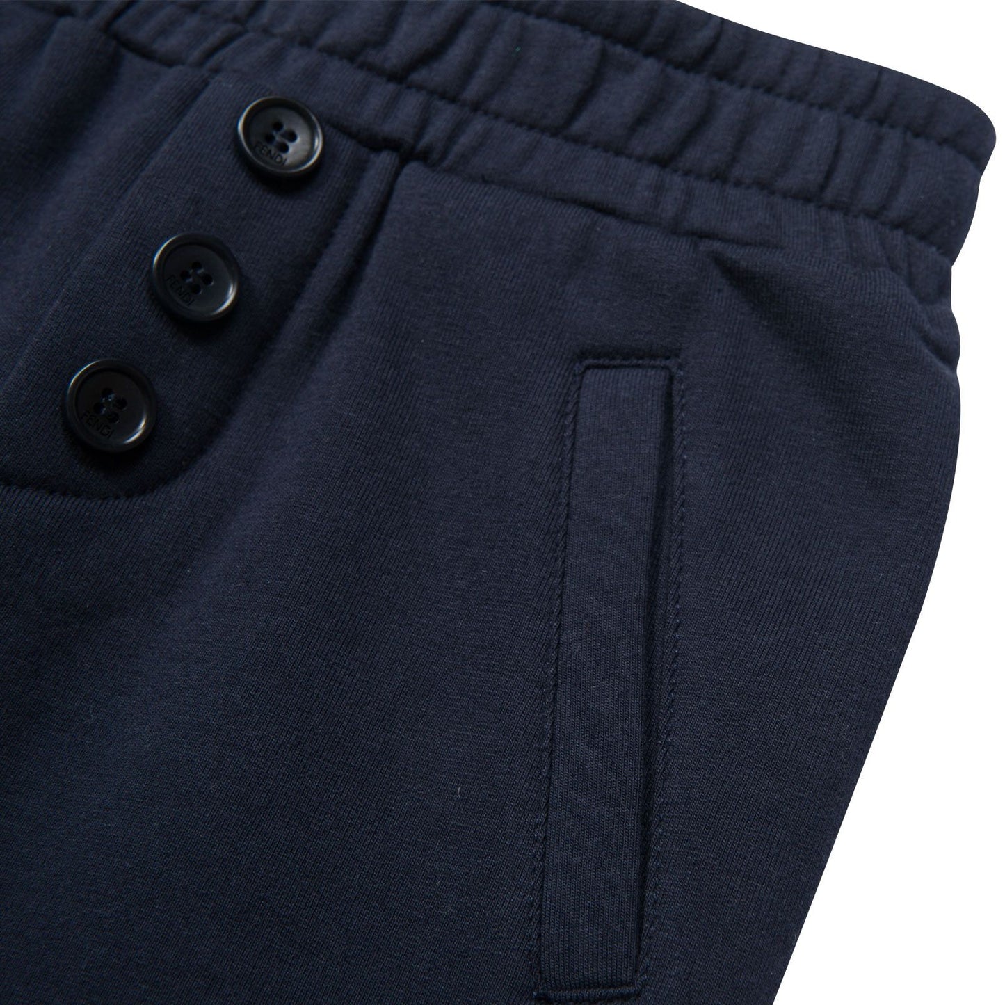 Boys Blue Tracksuit Trousers With Striped Leg Cuffs