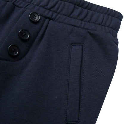 Boys Blue Tracksuit Trousers With Striped Leg Cuffs
