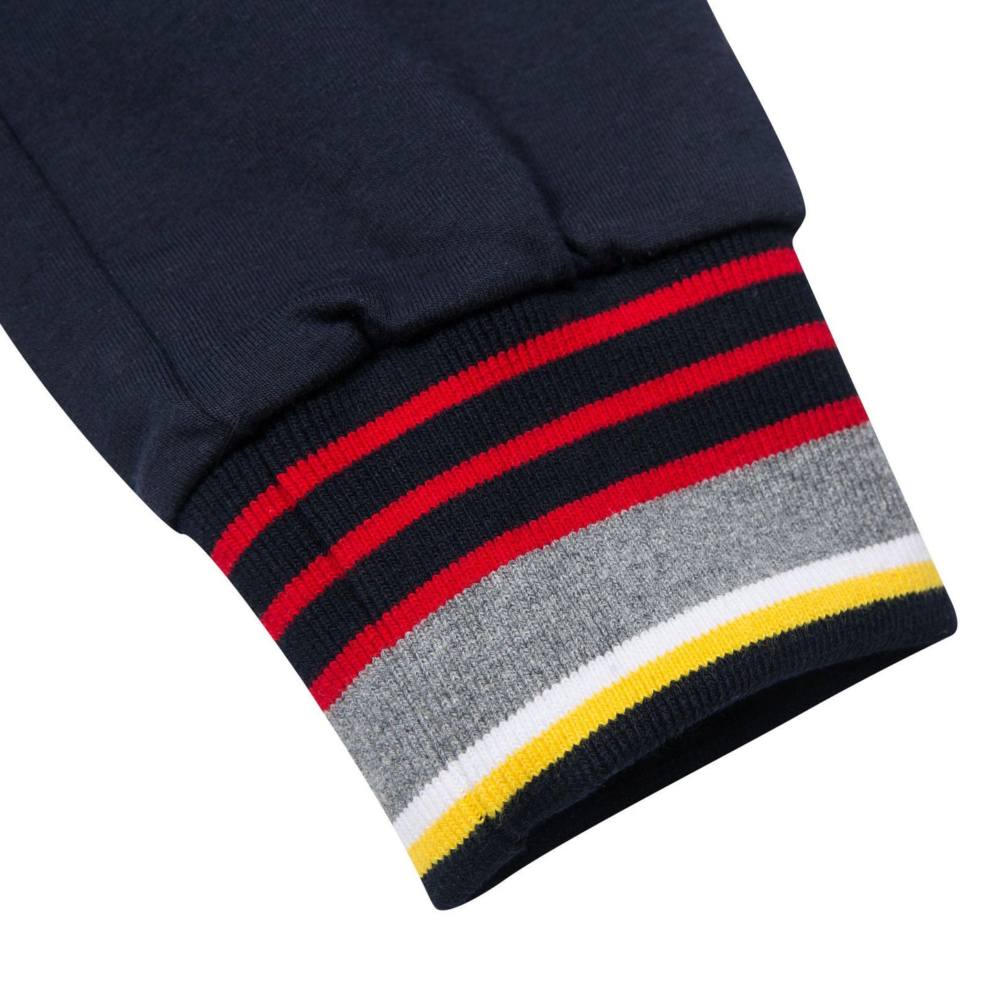 Boys Blue Tracksuit Trousers With Striped Leg Cuffs