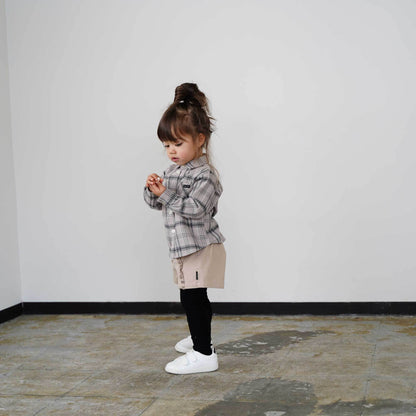 儿童白色格子棉衬衫