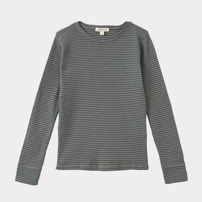 儿童藏青色条纹棉T恤