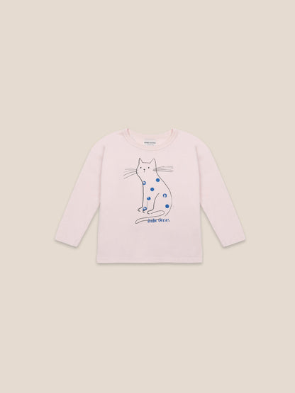 Boys Cream Tan Cat Organic Cotton T-Shirt