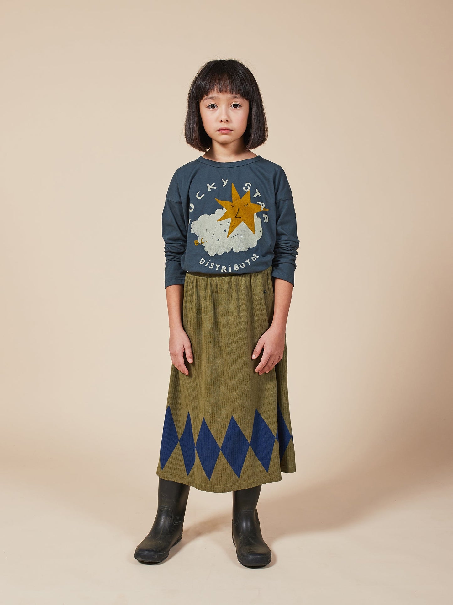 Boys Midnight Navy Lucky Star Organic Cotton T-Shirt