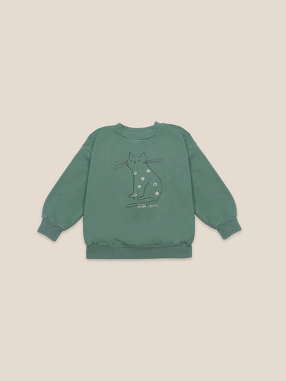 Boys Greener Pastures Cat Organic Cotton Sweatshirt