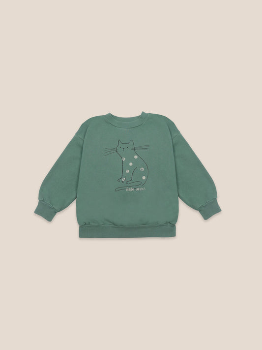 Boys Greener Pastures Cat Organic Cotton Sweatshirt