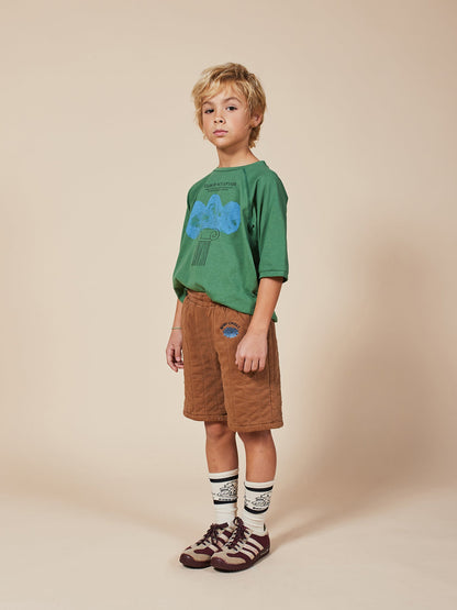 男童焦糖色有机棉短裤