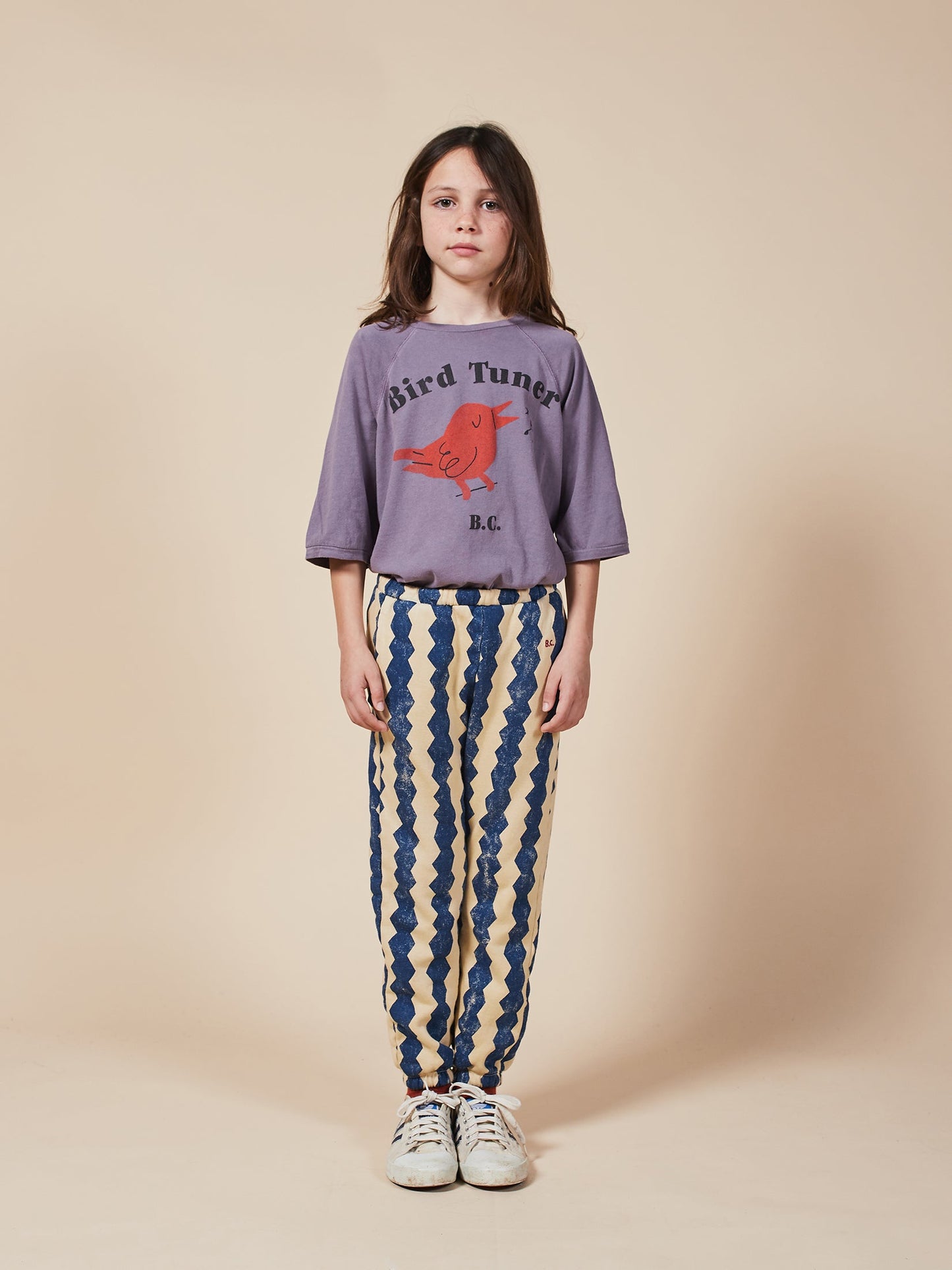 儿童蓝色有机棉长裤