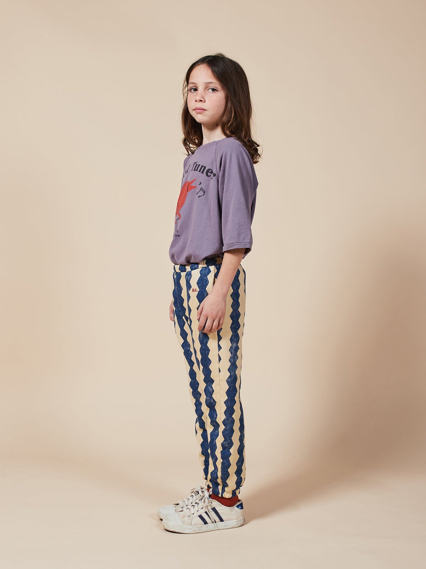 儿童蓝色有机棉长裤