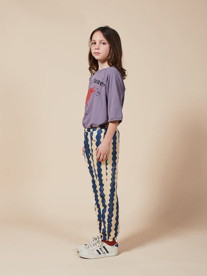 儿童蓝色有机棉长裤