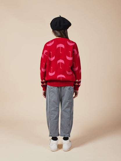 Boys & Girls Grey Multicolor Denim Trousers