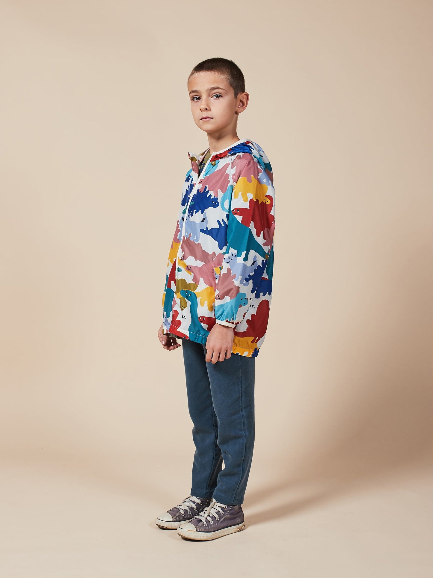 Boys & Girls Brown Rice Dinos All Over Rain Jacket